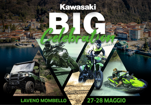 Big celebration Kawasaki il 27 e 28 maggio: demo ride sul Lago Maggiore
